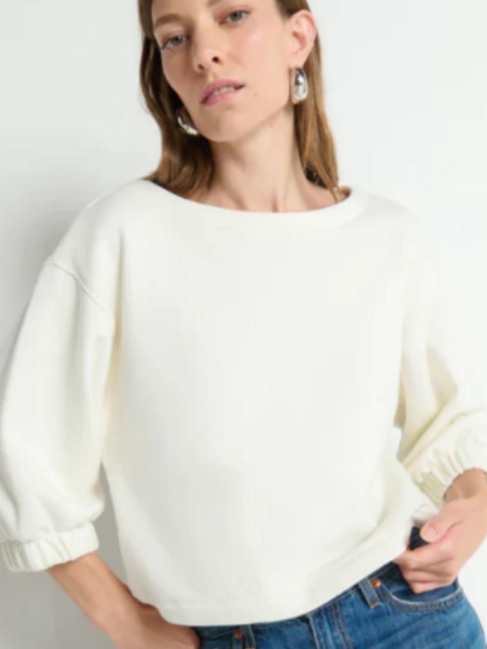 Nation Ltd Off-White Boatneck Knit Pullover